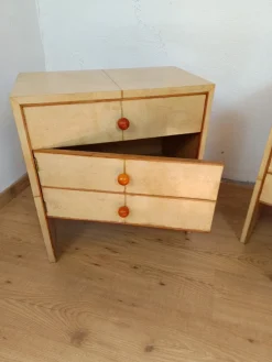 New Pamono Parchment Nightstands, Set of 2