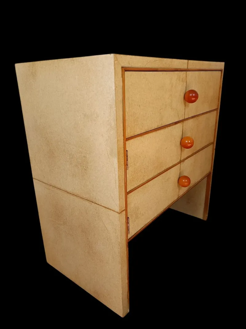 New Pamono Parchment Nightstands, Set of 2