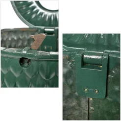 Pamono Parisian Public Trash Can in Green Enameled Cast Iron, 1970s><noscript><img width=