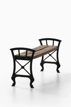 Pamono Parkbänk Nr 2 Bench in Cast Iron and Painted Wood attributed to Folke Bensow, 1920s