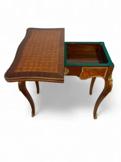 Pamono Parquetry Game Table with Green Felt Top, 1950s> Game Tables