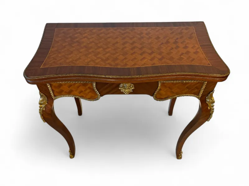 Pamono Parquetry Game Table with Green Felt Top, 1950s> Game Tables