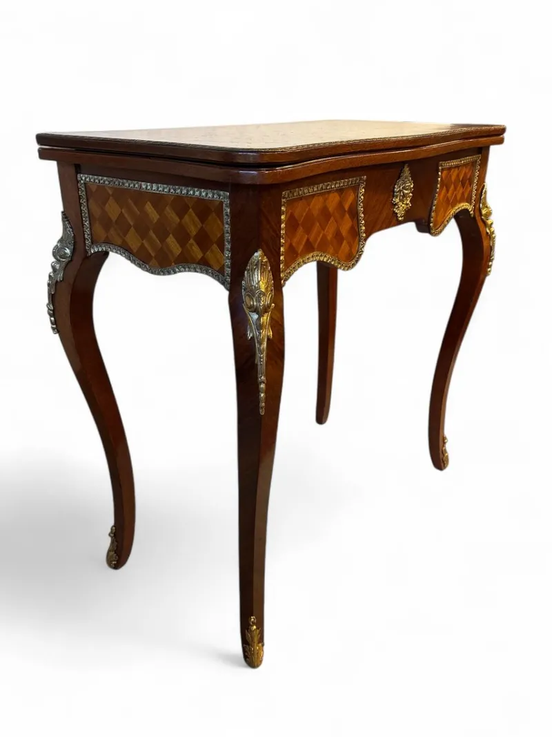 Pamono Parquetry Game Table with Green Felt Top, 1950s> Game Tables