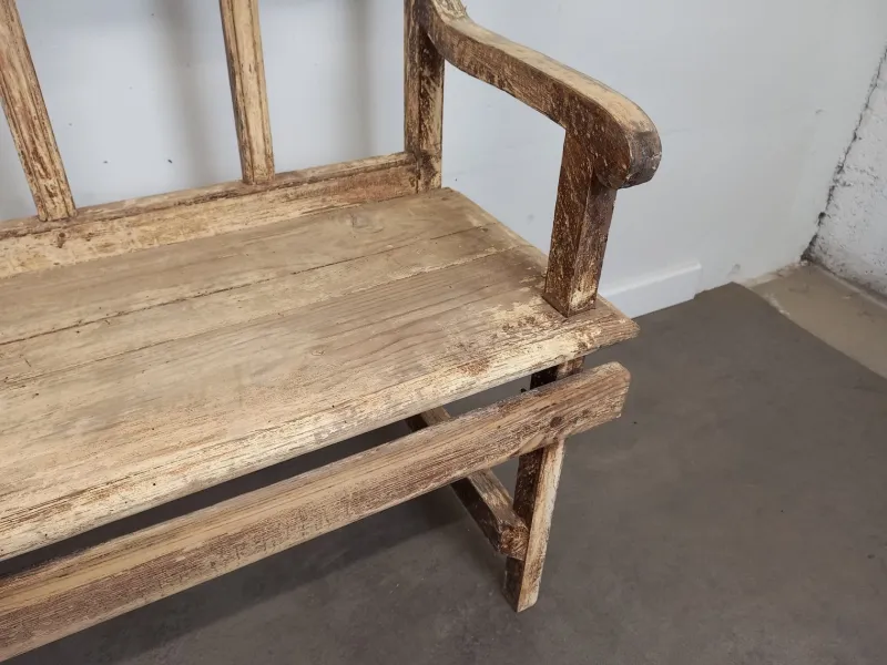 Pamono Patinated Church Bench in Fir> Benches