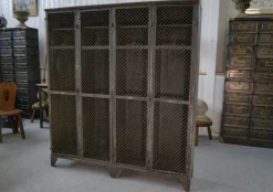 New Pamono Patinated Ghent Locker Cabinet,1930s