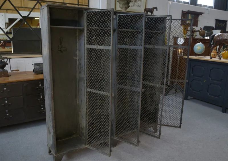New Pamono Patinated Ghent Locker Cabinet,1930s