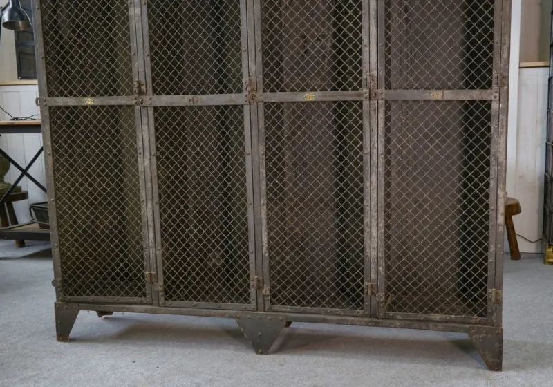 New Pamono Patinated Ghent Locker Cabinet,1930s