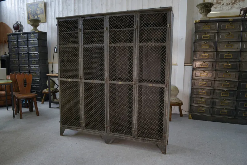 New Pamono Patinated Ghent Locker Cabinet,1930s
