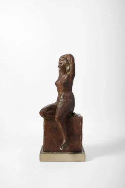 Pamono Patinated Nude Woman, 1940s, Plaster> Sculpture