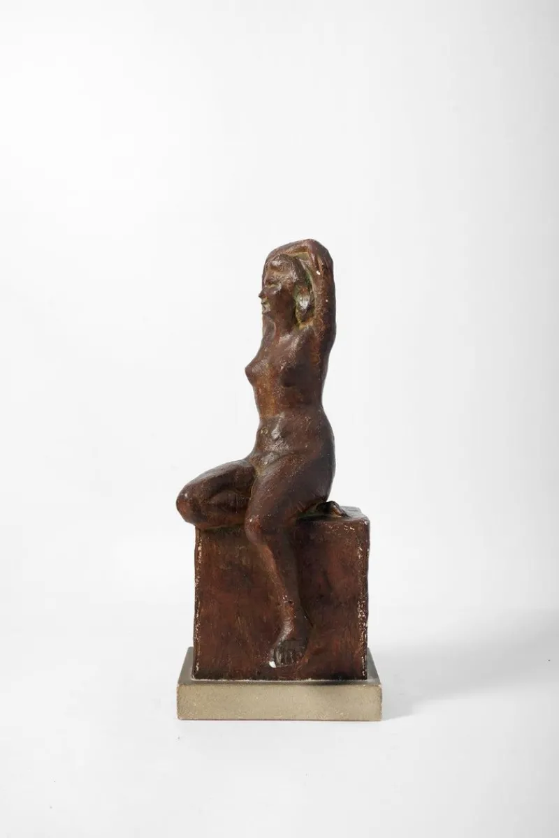 Pamono Patinated Nude Woman, 1940s, Plaster> Sculpture