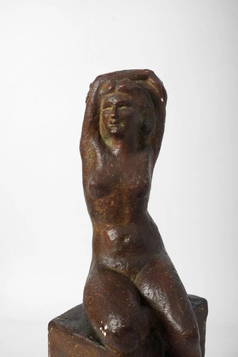 Pamono Patinated Nude Woman, 1940s, Plaster> Sculpture