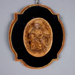 Pamono Patinated Plaster Bas-Reliefs, Set of 2><noscript><img width=