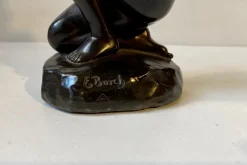 Pamono Patinated Sculpture of Young Woman by E. Borch for Just Andersen, 1930s><noscript><img width=