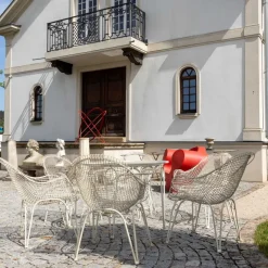 Pamono Patio Furniture Set, Italy, 1950s, Set of 6><noscript><img width=