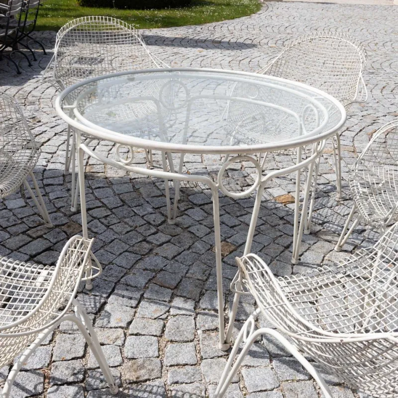 Pamono Patio Furniture Set, Italy, 1950s, Set of 6> Garden Seating