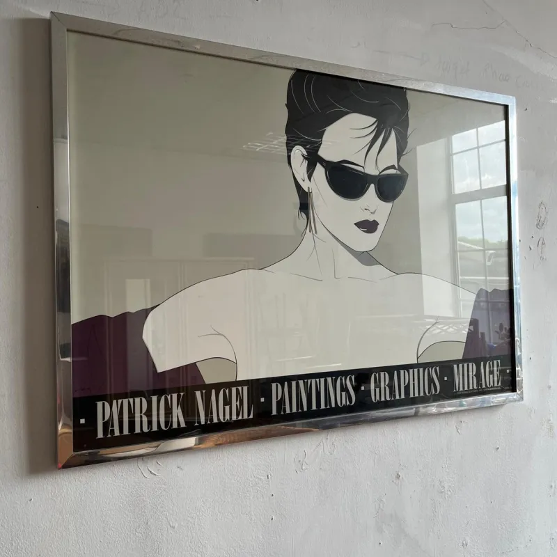 Online Pamono Patrick Nagel, Female Figure, 1980s, Giclée Print, Framed