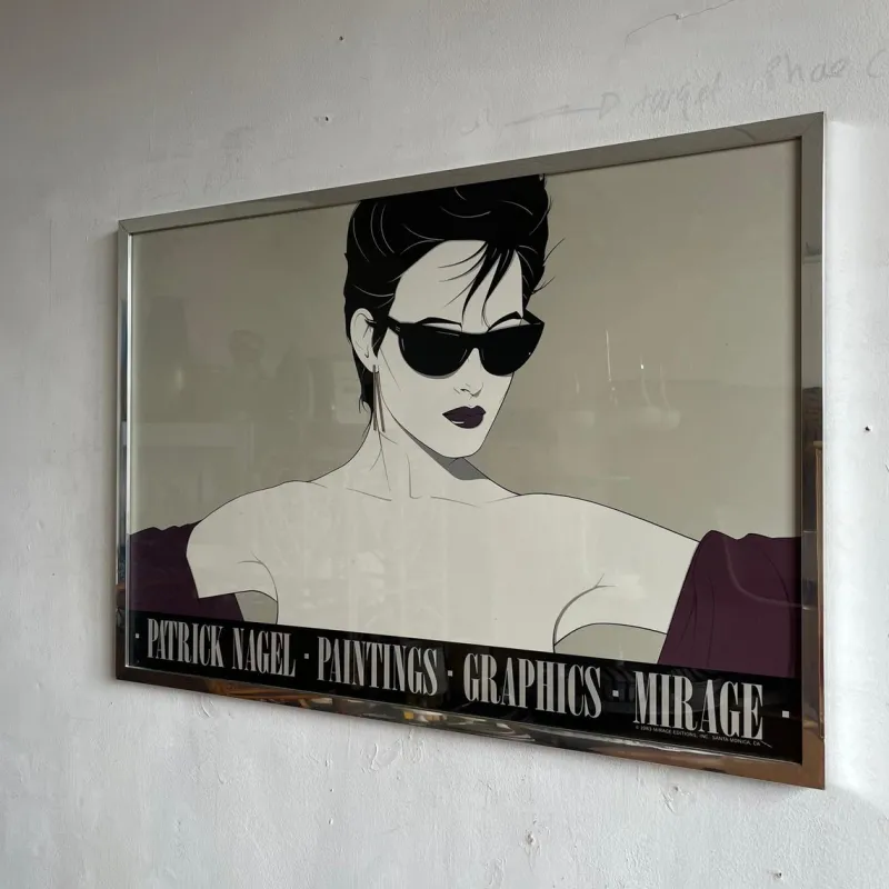 Online Pamono Patrick Nagel, Female Figure, 1980s, Giclée Print, Framed