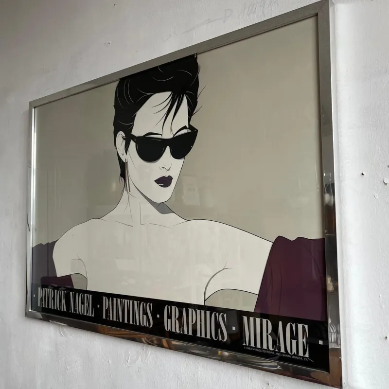 Online Pamono Patrick Nagel, Female Figure, 1980s, Giclée Print, Framed