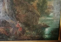 Pamono Paul Bril, Flemish Nightfall Landscape, Late 16th Century, Oil on Canvas, Framed><noscript><img width=
