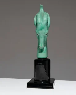 Outlet Pamono Paul Milet, Antelope Head Sculpture, 1930s, Porcelain