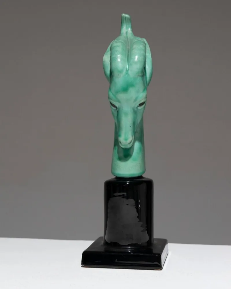 Outlet Pamono Paul Milet, Antelope Head Sculpture, 1930s, Porcelain