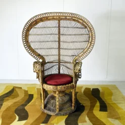 Pamono Peacock Chair in Rattan and Wicker, 1974> Garden Seating