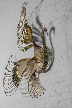 Pamono Peacock Wall Sculpture in Brass by Curtis Jere, 1980s> Wall Decor