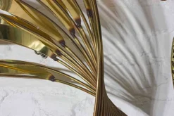 Pamono Peacock Wall Sculpture in Brass by Curtis Jere, 1980s><noscript><img width=