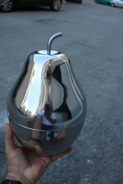 Pamono Pear-Shaped Ice Boxes in Steel, Italy, 1970s, Set of 2><noscript><img width=