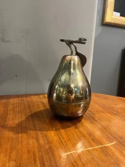 Pamono Pear-Shaped Silver Ice Bucket from Teghini, 1970s><noscript><img width=