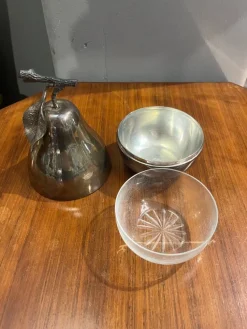 Pamono Pear-Shaped Silver Ice Bucket from Teghini, 1970s><noscript><img width=