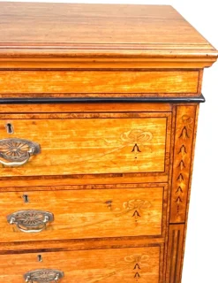 Pamono Pedestal Chest of Drawers in Satinwood, 1880> Dressers, Commodes & Chests