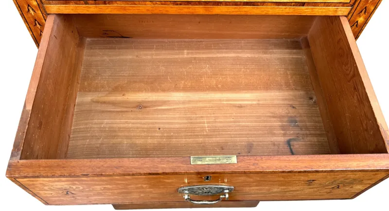 Pamono Pedestal Chest of Drawers in Satinwood, 1880> Dressers, Commodes & Chests