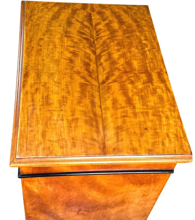 Pamono Pedestal Chest of Drawers in Satinwood, 1880> Dressers, Commodes & Chests