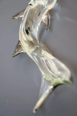 Pamono Pedestal Murano Glass Fish, 1980s><noscript><img width=