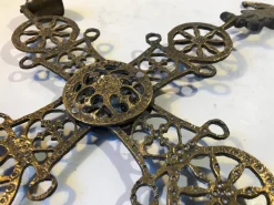 Pamono Pendant Cross Candleholder in Bronze, Greece, 1920s><noscript><img width=