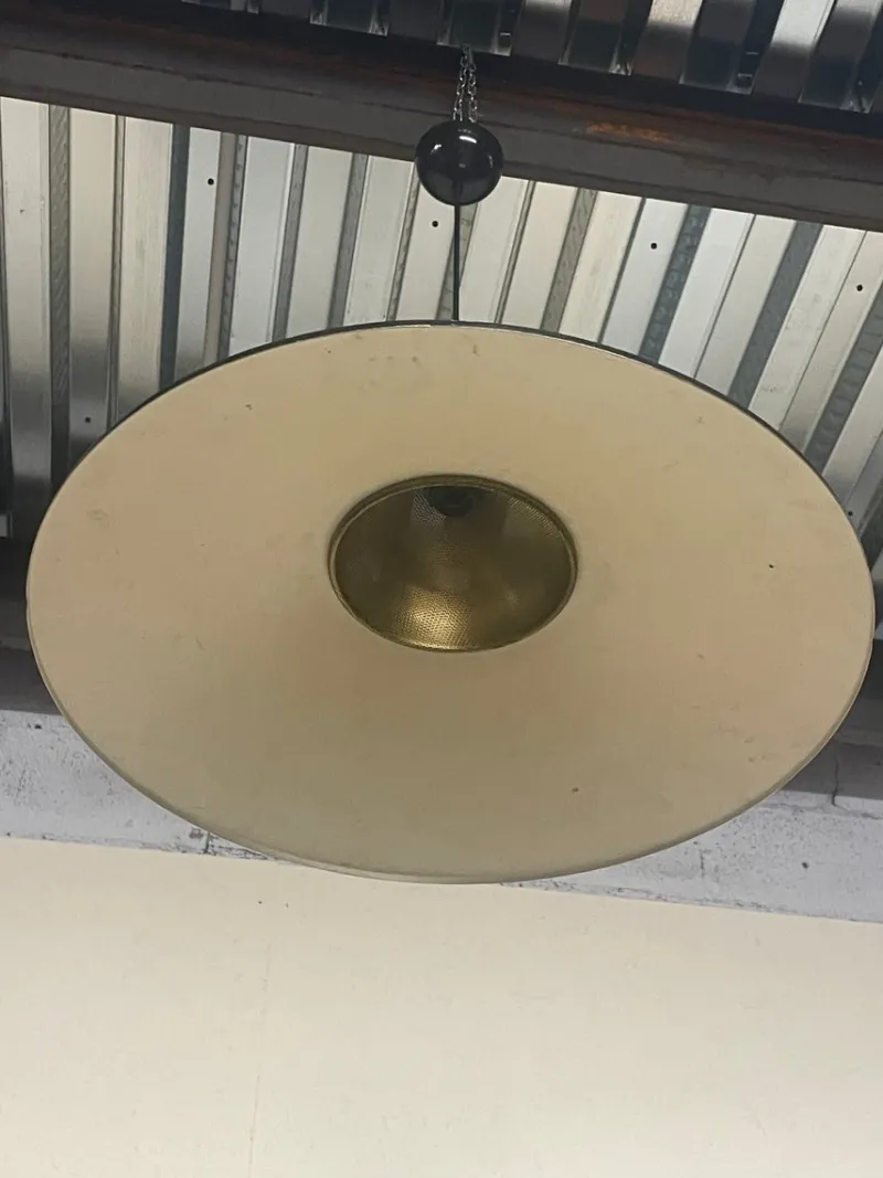 Pamono Pendant in Brass and Enameled Metal, 1970s> Ceiling Lights