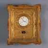 Pamono Pendulum Wall Clock in Wood & Gilt Metal> Clocks