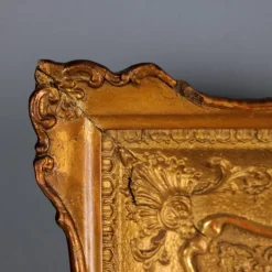 Pamono Pendulum Wall Clock in Wood & Gilt Metal><noscript><img width=