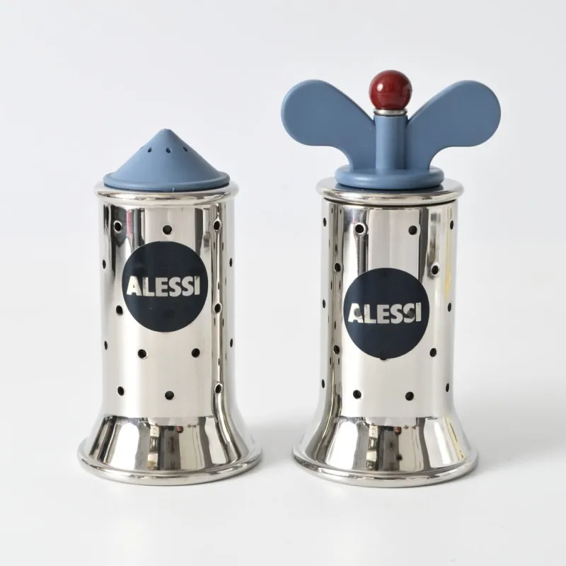 Pamono Pepper Grinder and Salt Shaker by Michael Graves for Alessi, 1990s, Set of 2> Salt & Pepper Shakers