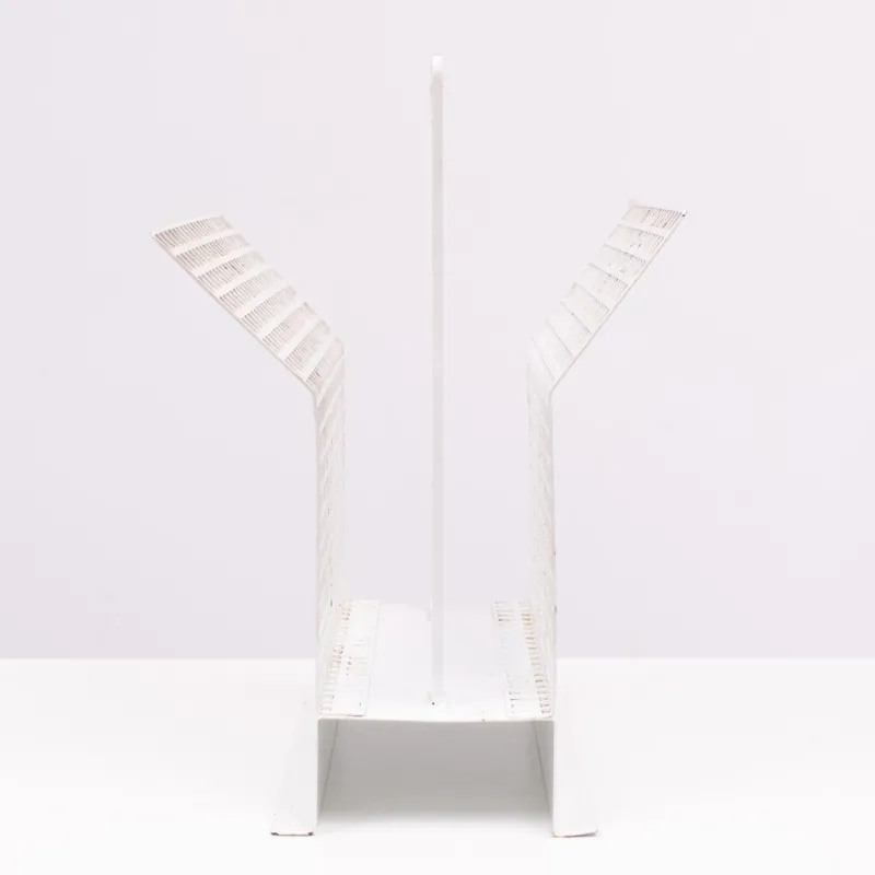 New Pamono Perforated Metal Newspaper Rack, France, 1965