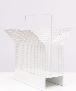 New Pamono Perforated Metal Newspaper Rack, France, 1965
