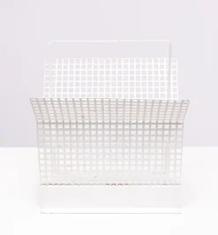 New Pamono Perforated Metal Newspaper Rack, France, 1965