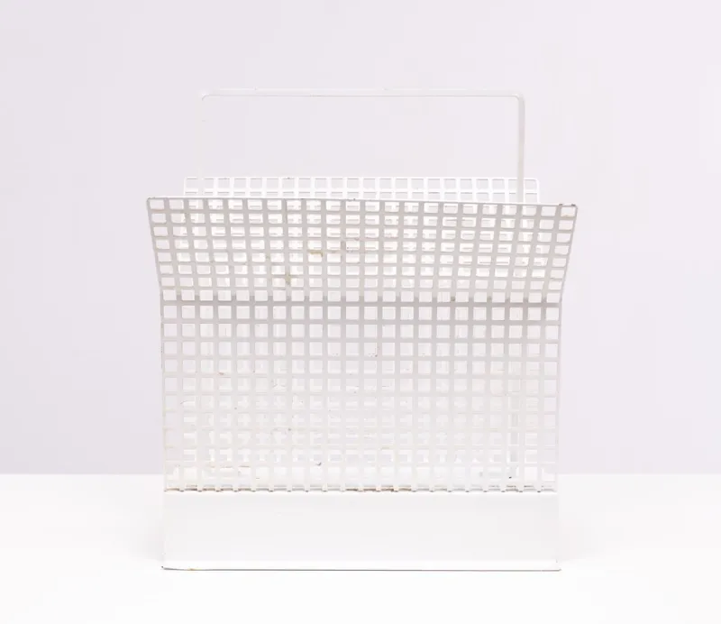New Pamono Perforated Metal Newspaper Rack, France, 1965