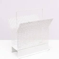 New Pamono Perforated Metal Newspaper Rack, France, 1965