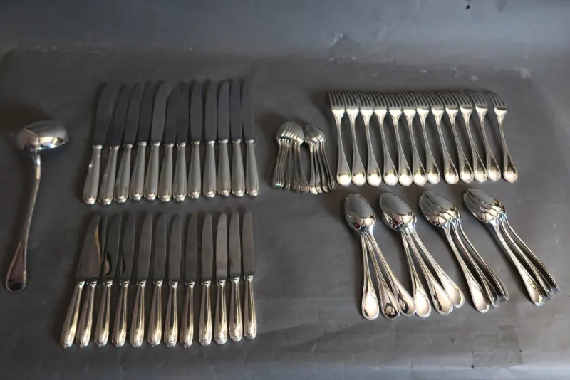 Pamono Perles Cutlery from Christofle, Set of 61