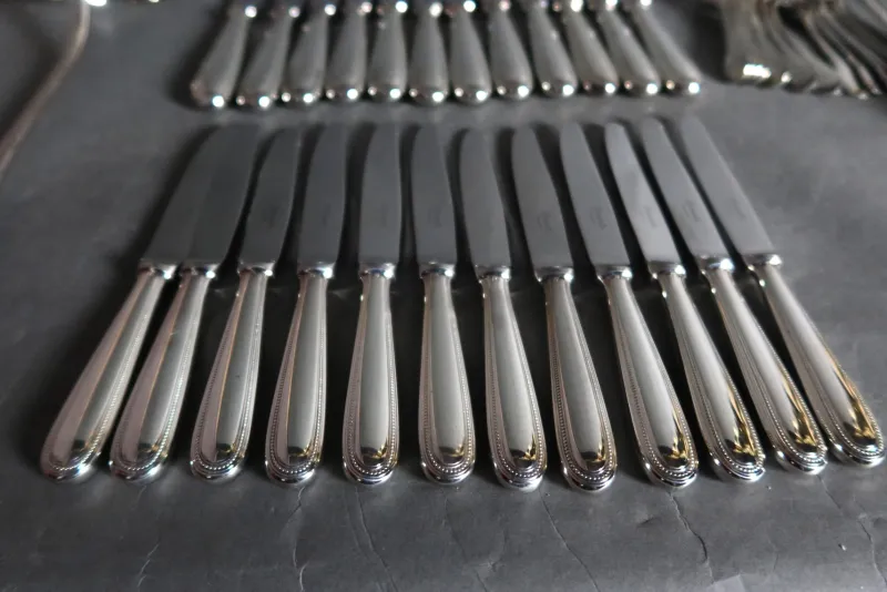 Pamono Perles Cutlery from Christofle, Set of 61