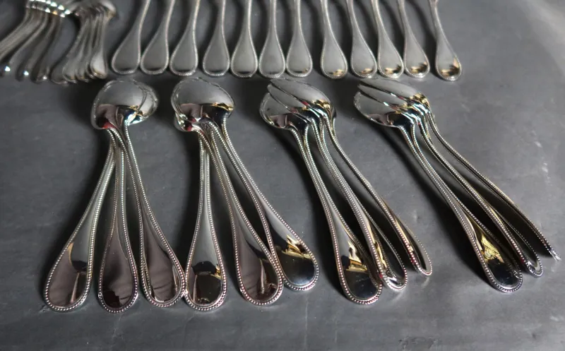 Pamono Perles Cutlery from Christofle, Set of 61
