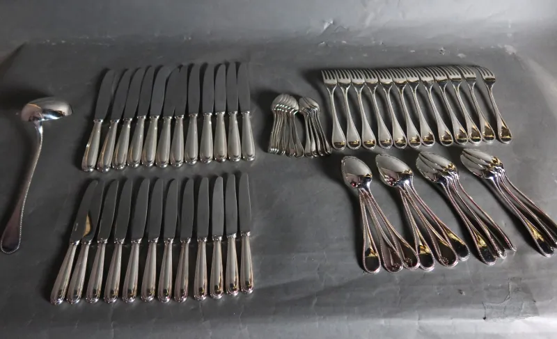 Pamono Perles Cutlery from Christofle, Set of 61
