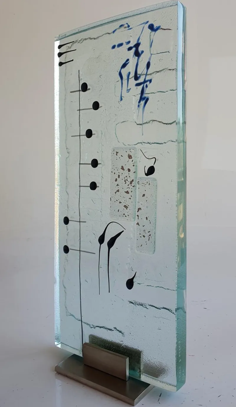 Pamono Perrin, Silent Score, 2001, Sculpted Glass> Sculpture